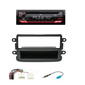 Autoradio JVC con CD per Dacia Sandero DAB+ con lettore CD, USB e SD Card, frontalino estraibile e Bluetooth