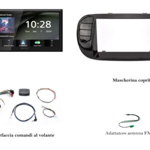 Multimedia Kenwood per Abart 500 serie 08-16 Touch Screen