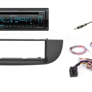 Autoradio Kenwood per Fiat 500 DAB+ comandi al volante, USB e SD Card, frontalino estraibile e Bluetooth