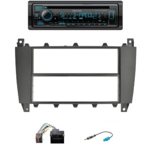 Autoradio Kenwood per Mercedes Classe C (W203) DAB+ con lettore CD, USB e SD Card, frontalino estraibile e Bluetooth