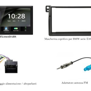 Lettore multimediale Kenwood per BMW serie 3 E46 Apple Car Play / Android  Touch Screen