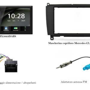 Lettore multimediale Kenwood per Mercedes CLK (A209-C209)  Apple Car Play / Android  Touch Screen