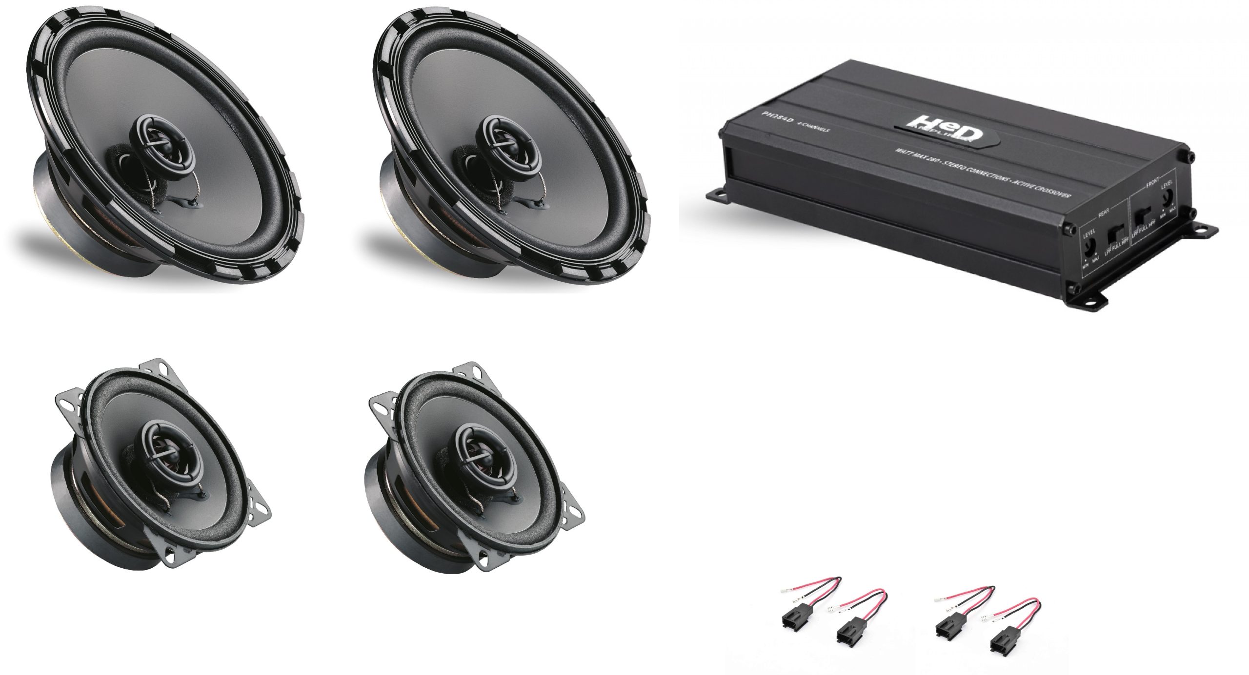 Kit altoparlanti e amplificatore Phonocar per Peugeot 206 CC Anteriori e Posteriori