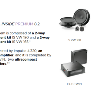 Kit Focal Inside Powered 8.2 per Volkswagen Tiguan II  serie dal 2016 al 2024