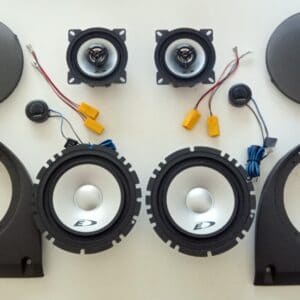 Kit 6 altoparlanti Alpine + cavi per Fiat Punto serie 188 con tasche anteriori