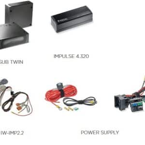 Focal Inside ISUB Twin + amplificatore + cablaggi Plug and play VW T Roc Doppio Subwoofer passivo ultra compatti sottosedile
