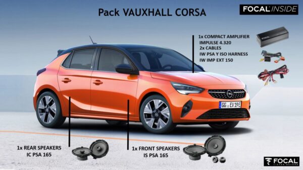 Kit Focal Inside altoparlanti + amplificatore per Opel Corsa serie E  (2014-2019)
