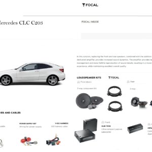 Kit Focal Inside Powered 8.2 per Mercedes  CLC serie 203 Altoparlanti + Amplificatore + Subwoofer