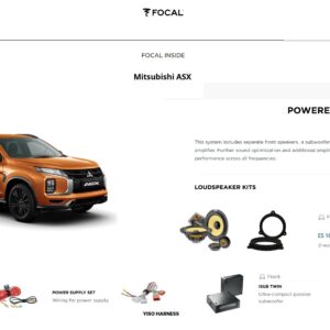 Kit sound upgrade Focal K2 amplificatore + Subwoofer per Mitsubishi ASX serie dal 2023