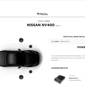 Kit Focal Inside Powered 4.1 per Nissan NV400 serie dal 2010