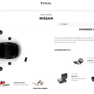 Kit Focal Inside per Nissan Juke (F16) serie 2019 - 2024 Altoparlanti anteriori + Amplificatore + Subwoofer