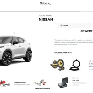 Kit sound upgrade Focal K2 amplificatore + Subwoofer per Nissan Juke (F16) serie 2019 – 2024