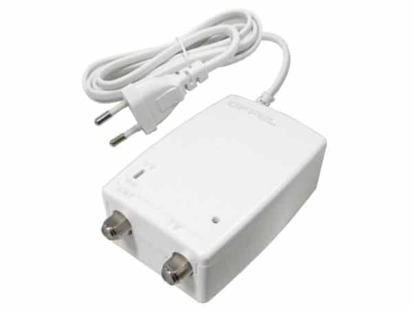 Amplificatore di linea TV Offel 13dB 2 uscite , permette di riamplificare i segnali di una linea (es. condominio )