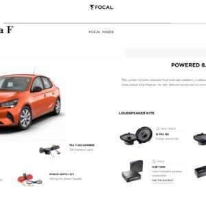 Kit Focal Inside Powered 8.2 per Opel Corsa F Altoparlanti + Amplificatore + Subwoofer