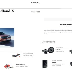 Focal Inside Powered 8.1  per Opel Grandland X serie dal 2017 al 2024