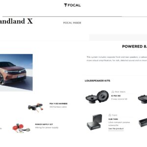 Kit Focal Inside Powered 8.2 per Opel Grandland X Altoparlanti + Amplificatore + Subwoofer