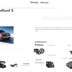 Kit Sound Upgrade Focal Mosconi DSP Pico V2 per Opel Grandland X serie dal 2017 al 2024