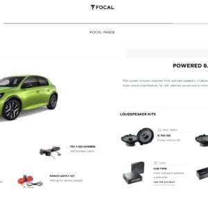 Kit Focal Inside Powered 8.2 per Peugeot 208 II serie Altoparlanti + Amplificatore + Subwoofer