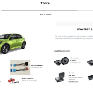 Kit Focal Inside Powered 8.2 per Peugeot 208 serie 2023-2026 Altoparlanti + Amplificatore + Subwoofer