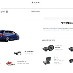 Kit Focal Inside Powered 8.2 per Peugeot 308SW II serie Altoparlanti + Amplificatore + Subwoofer
