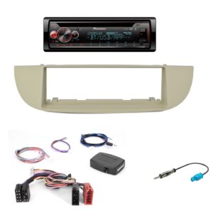 Autoradio Pioneer con CD per Fiat 500 bianca con DAB+, Bluetooth®, USB, Apple e Android