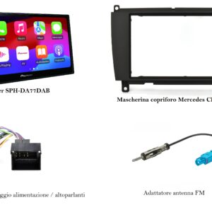 Lettore multimediale Pioneer per Mercedes CLK (A209-C209) Apple Car Play / Android  Touch Screen