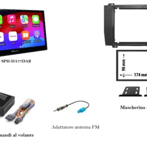 Lettore multimediale Pioneer per Mercedes SLK  serie R171 Apple Car Play / Android  Touch Screen
