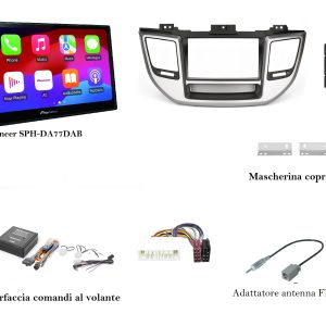 Lettore multimediale Pioneer per Hyundai Tucson (TL, TLE) serie 2015 -2019 Apple Car Play / Android  Touch Screen