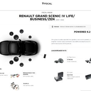 Kit Focal Inside Powered 6.2 per Renault Grand Scenic IV Life/Business/Zen (2004 - 2022)
