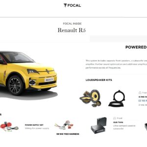 Kit sound upgrade Focal K2 amplificatore + Subwoofer per Renault R5 elettrica serie dal 2025