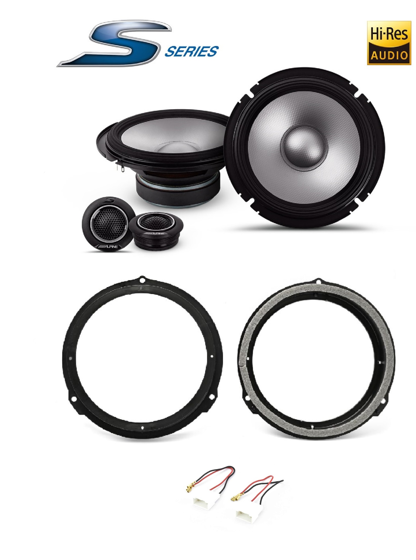 Kit 6 altoparlanti Alpine S2 per Range Rover Evoque Anteriori