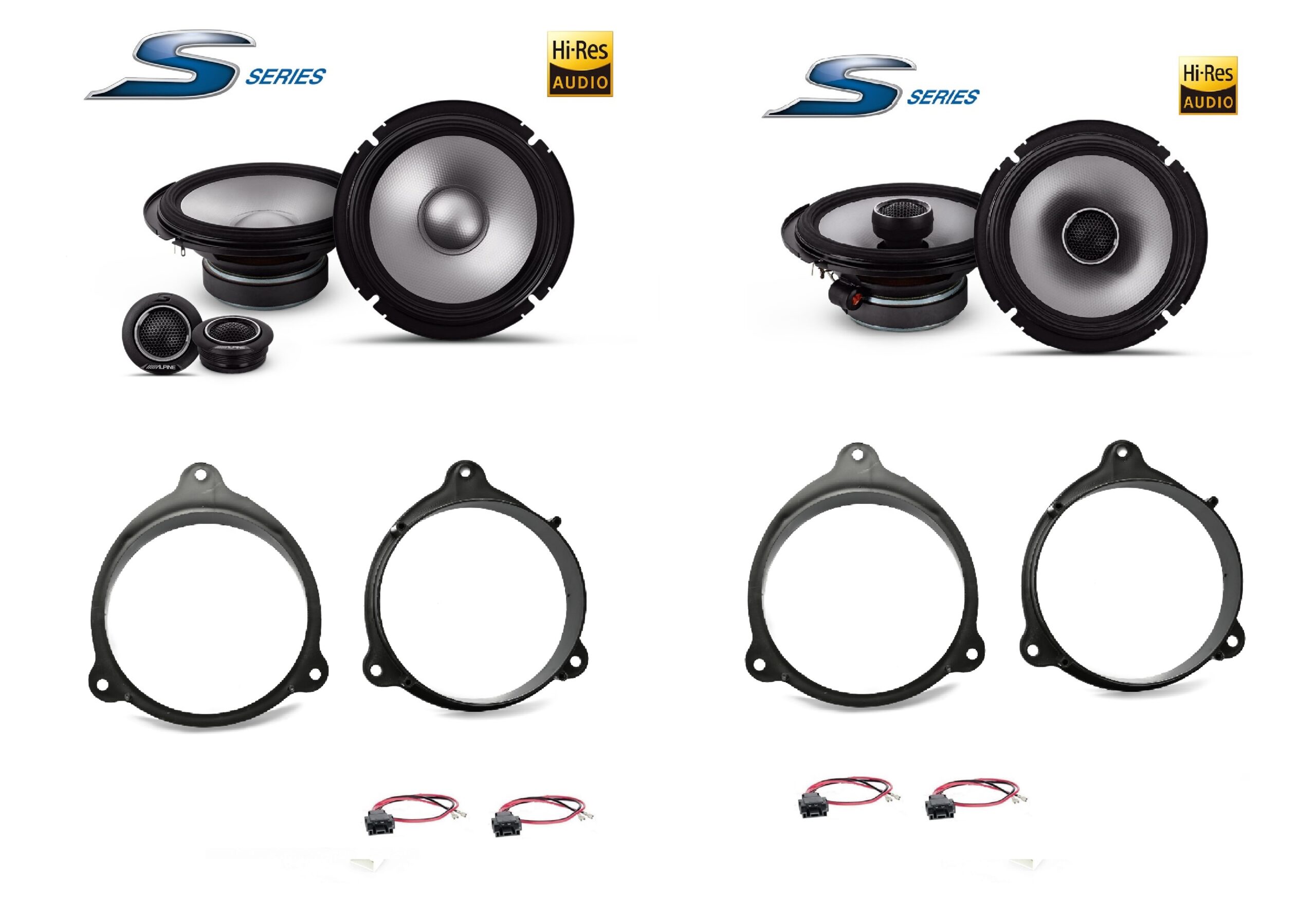 Kit 6 altoparlanti Alpine S2 per Mercedes CLS serie (W219) dal 2003 al 2010Anteriori e Posteriori