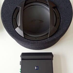 Subwoofer + amplificatore Alpine in cassa chiusa per alloggiamento ruota di scorta da 17''/18''