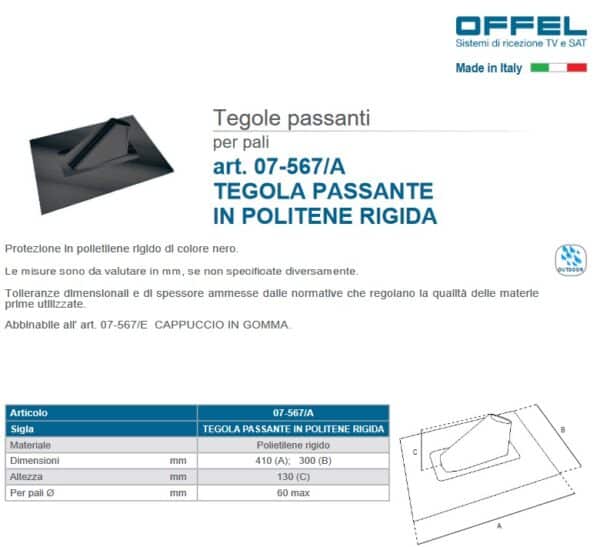 Tegola polietilene rigido passante per palo antenna TV - immagine 2