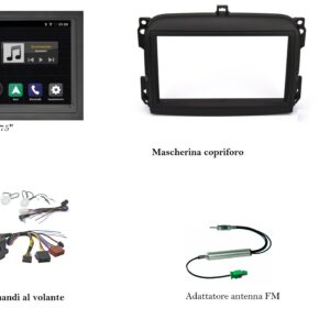 Mediastation Fiat 500L 2012-2018 serie (351_, 352_)  Phonocar VM003 + sensori parcheggio