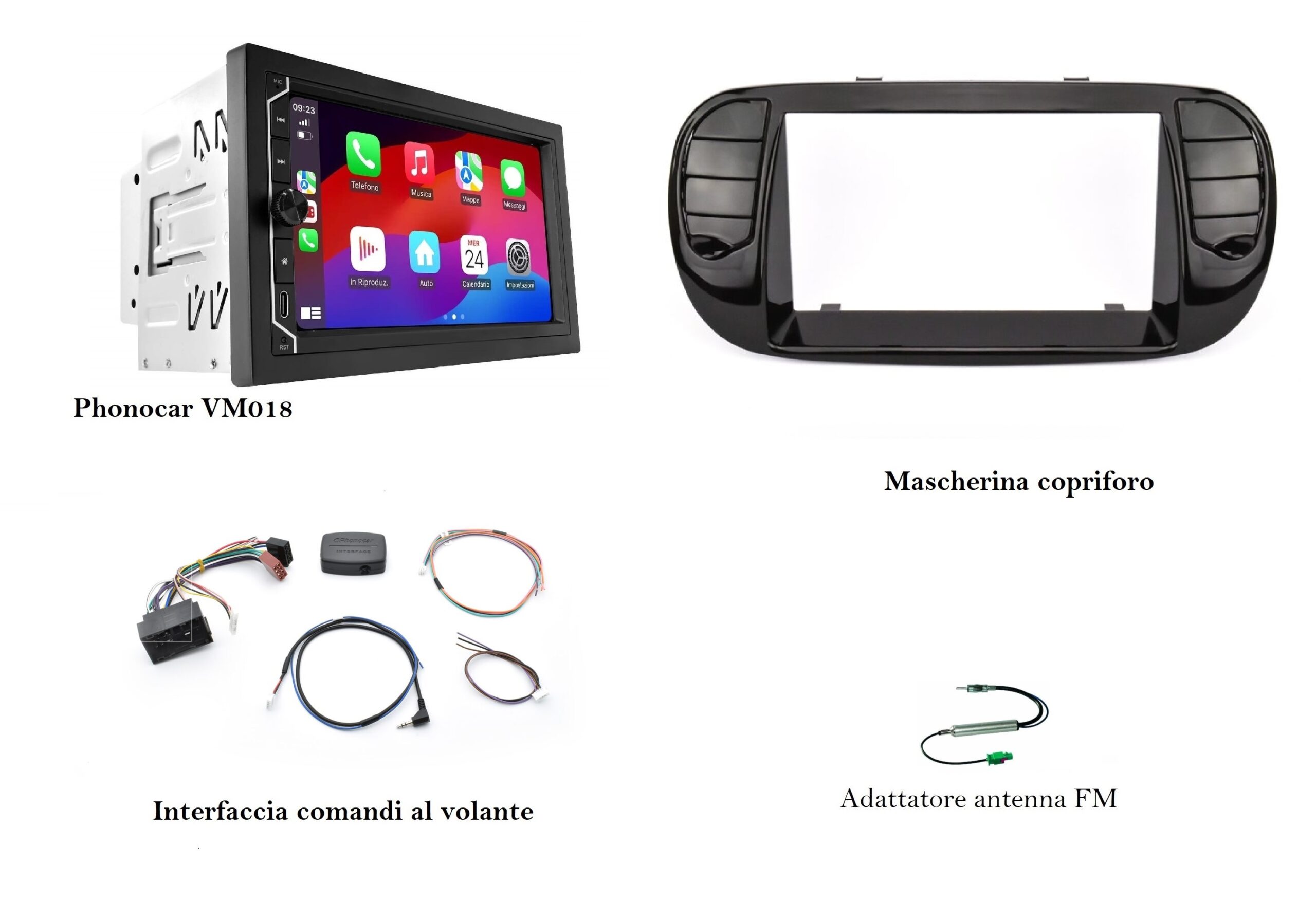 Sistema multimediale Wireless 6.75'' AA CP per Abart 500 serie 08-16 Wireless 6.75''