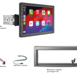 Mediastation 1 DIN per Peugeot 407 Apple Car Play / Android 10,1"