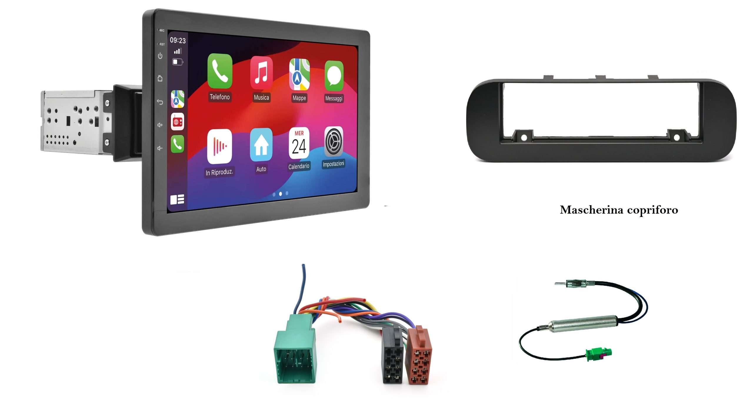 Multimedia Apple Car Play / Android schermo 10,1" per Fiat Panda serie dal 2022 DAB Phonocar