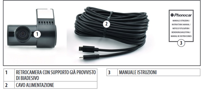 Kit Dash Cam anteriore + posteriore Phonocar VM443 + VM485 WI-FI/GPS con DISPLAY e APP - immagine 8