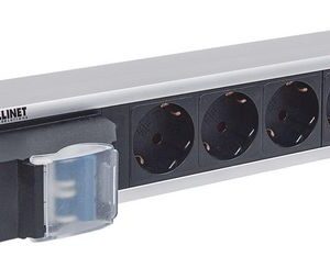 Intellinet 19" 1.5U 711432 Rackmount 6-Output Power Distribution Unit (PDU) EU CEE 7/3 Outlets, With Double Air Switch, No Surge Protection,