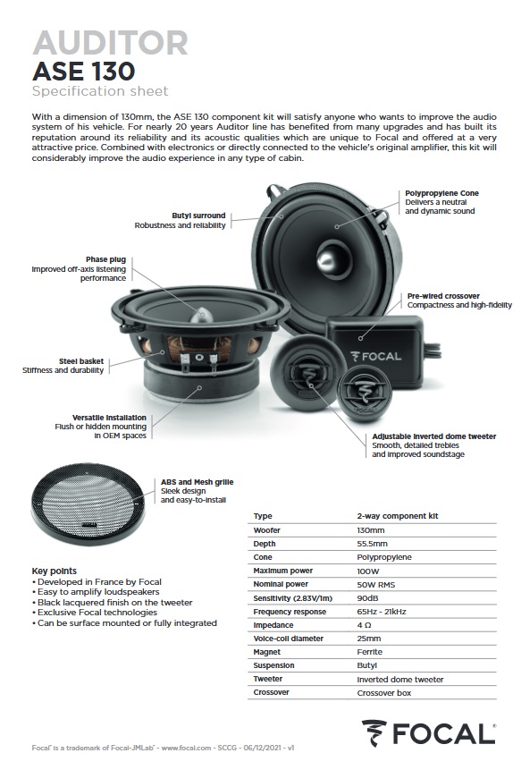 Kit 6 altoparlanti FOCAL per Porsche 911 964 serie 1988- 1994 Cabrio Anteriori e Posteriori - immagine 5