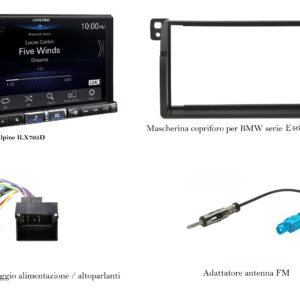 Kit multimediale Alpine ILX705D per BMW serie 3 E46 serie dal 1998 al 2005 Apple Car Play