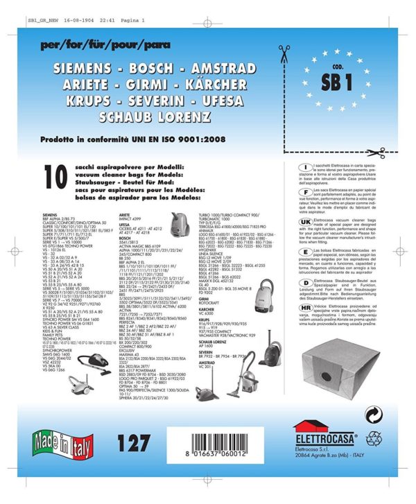 10PZ SACCHETTI GIRMI COMPATIBILI CON TUTTI I MODELLI INDICATI NELLA FOTO