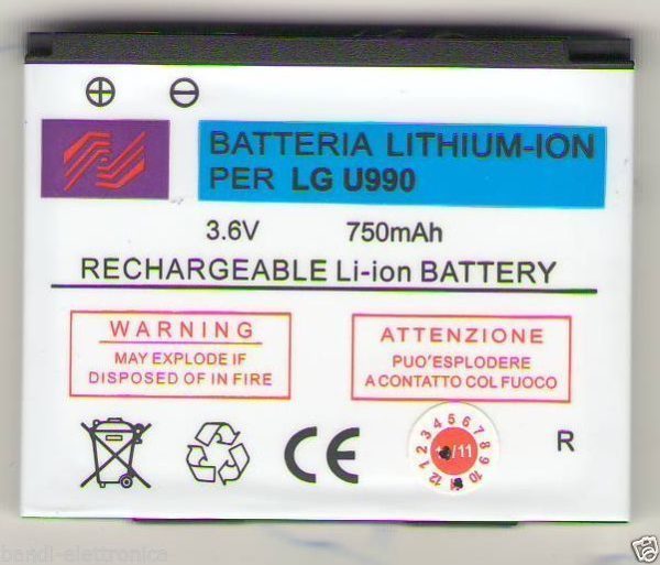 BATTERIA LG: KU900 Viewty, KU990 Viewty, U990 Viewty