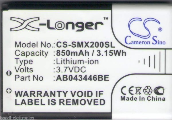 BATTERIA SAMSUNG X180,200,210,300,500,510,510i, 510V, 520,530,540,550,630,680