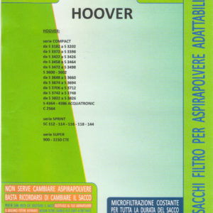MFHV14 - 8 SACCHI HOOVER SERIE COMPACT DA S 3422 A S 3426 DA S 3458 A S 3464