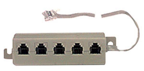 Presa telefonica multipla 5 posti 6p4c plug out con cavo