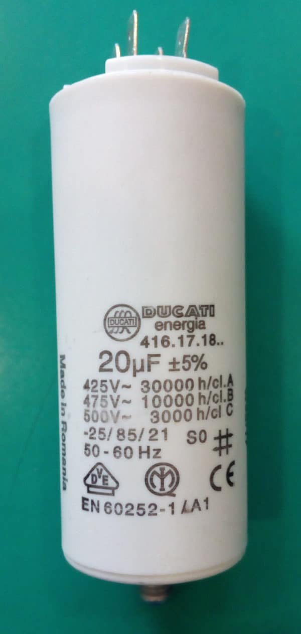 Condensatore d'esercizio 20,0UF-400/450V per lavatrice