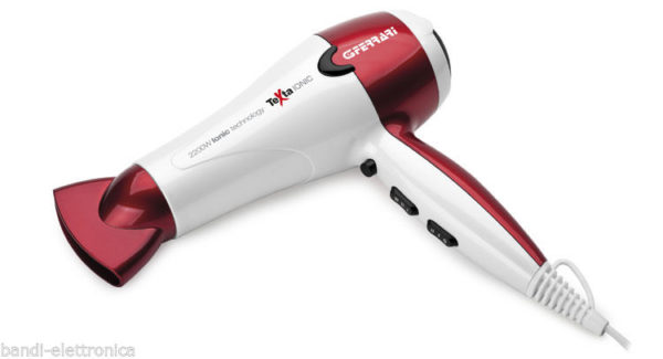 G3 Ferrari G30007 Asciugacapelli Ionico 2200W Bianco/Rosso -Rosso /Nero