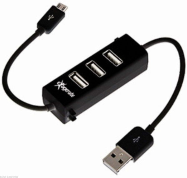 MICRO HUB 4p CON RICARICA CELLULARI MICRO USB HAMLET XUSB301M